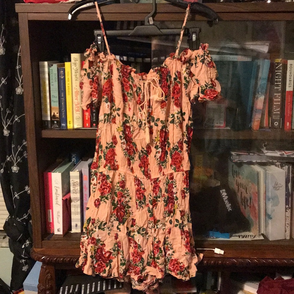 Romper with cold shoulder sleeves